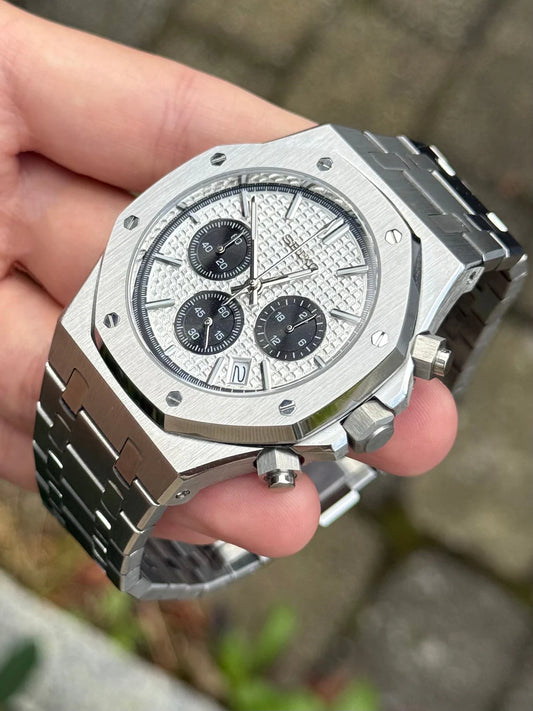 White Dial Chrono Royal Oak Mod