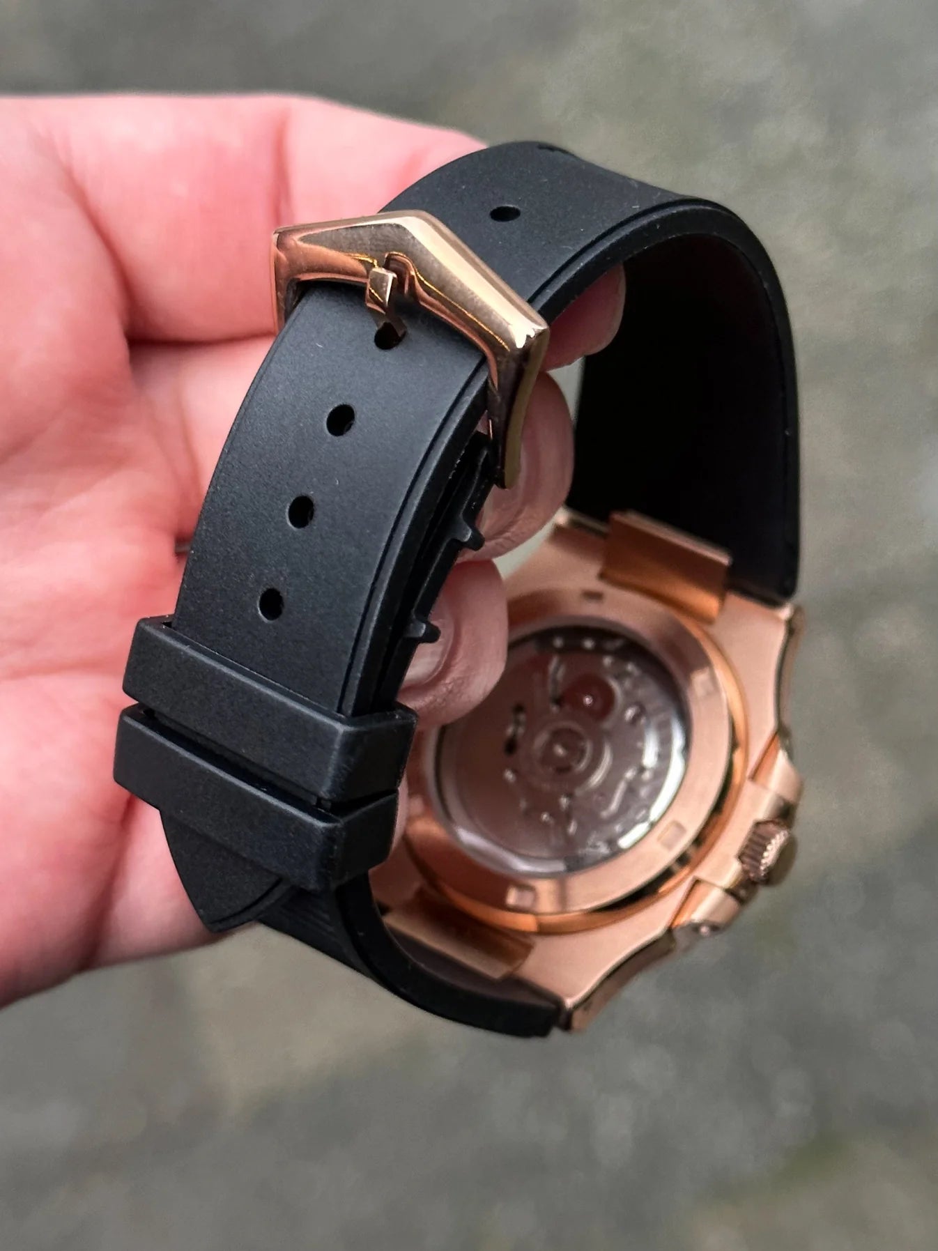 Rose Gold Black Dial Nautilus Mod