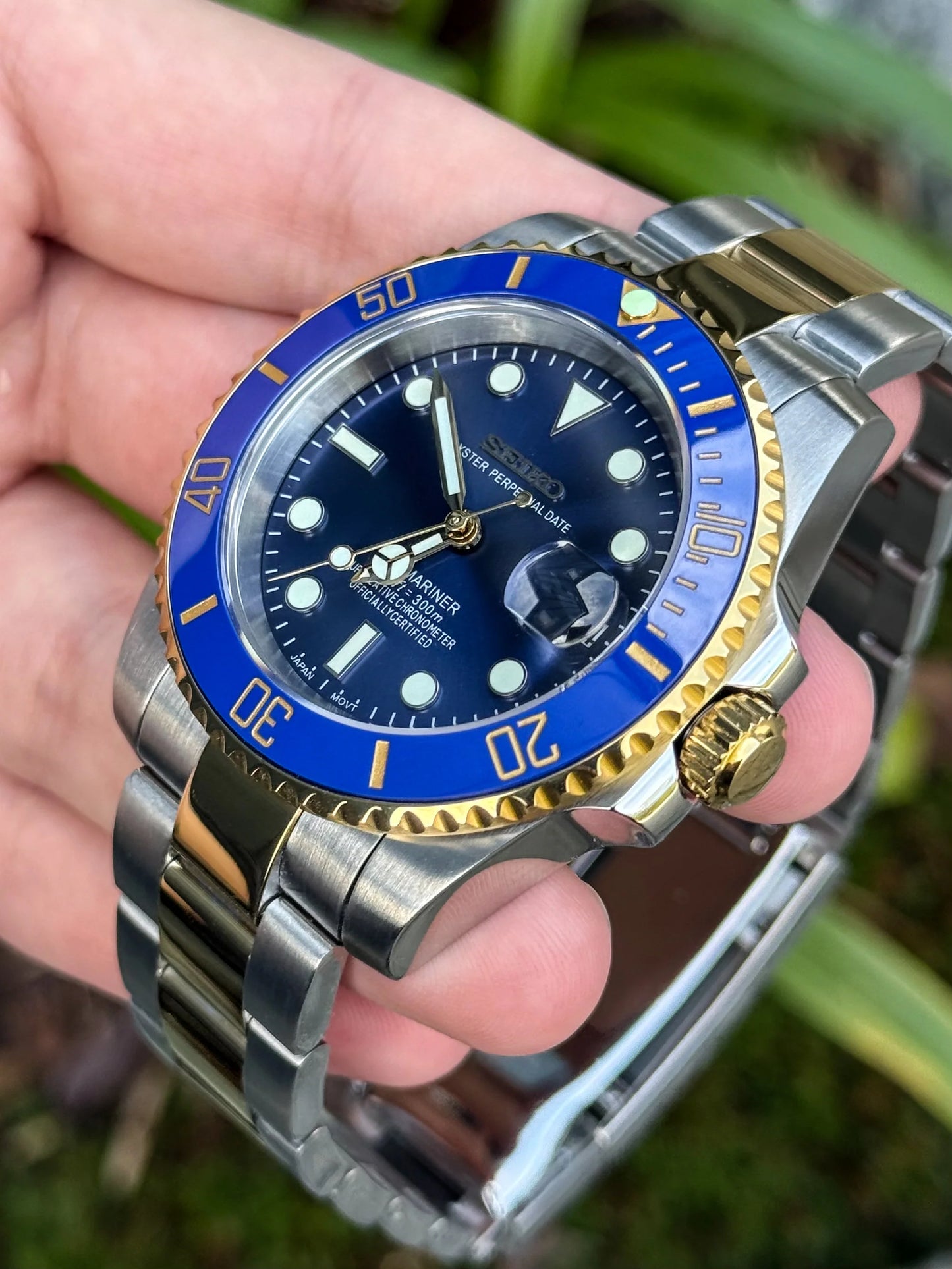 Blue Gold Two-Tone Submariner Mod