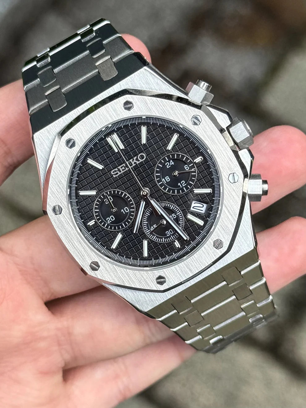 Black Dial Chrono Royal Oak Mod