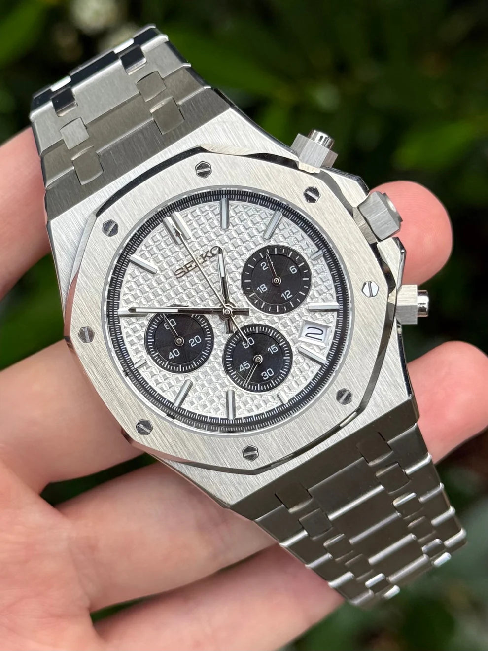White Dial Chrono Royal Oak Mod