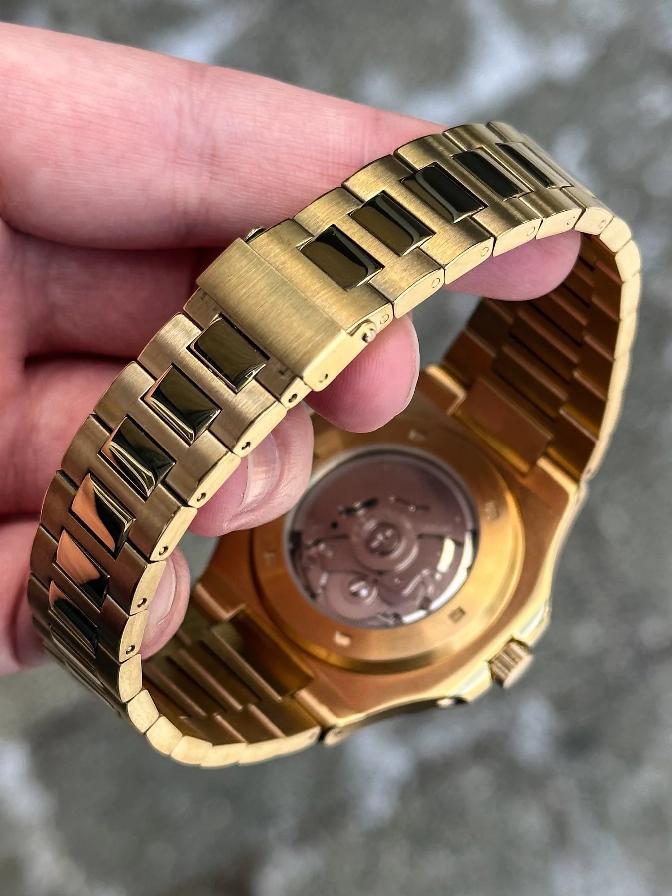 Gold Blue Dial Nautilus Mod