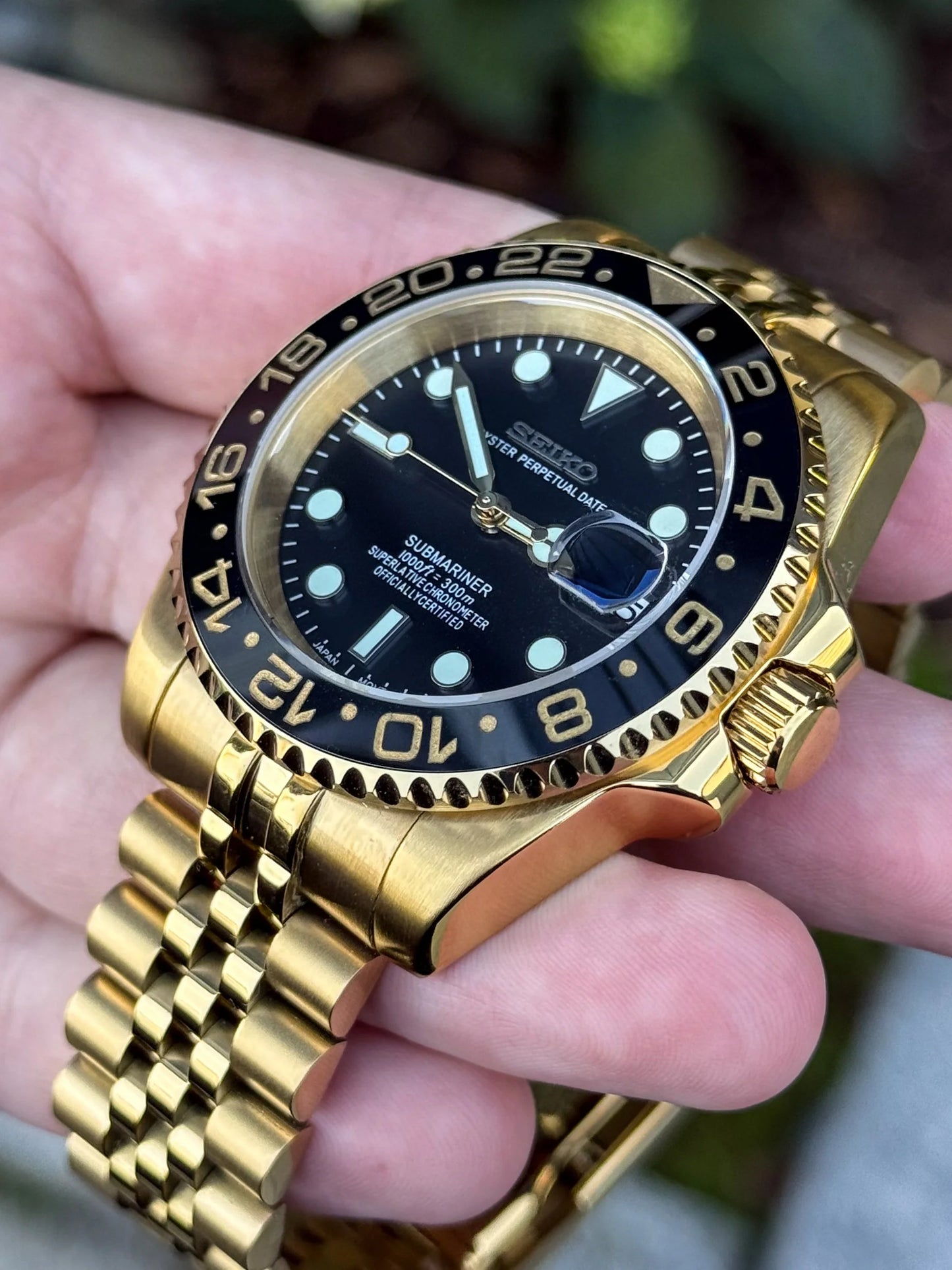 Seiko Black Gold Two-Tone Submariner Mod