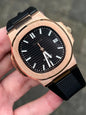 Rose Gold Black Dial Nautilus Mod