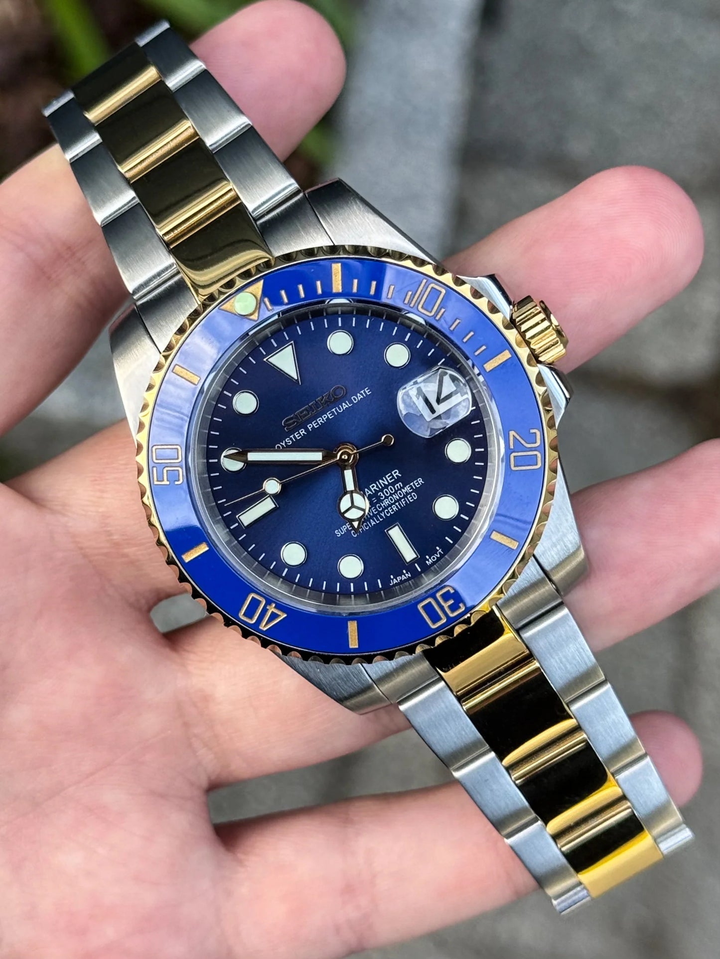 Blue Gold Two-Tone Submariner Mod