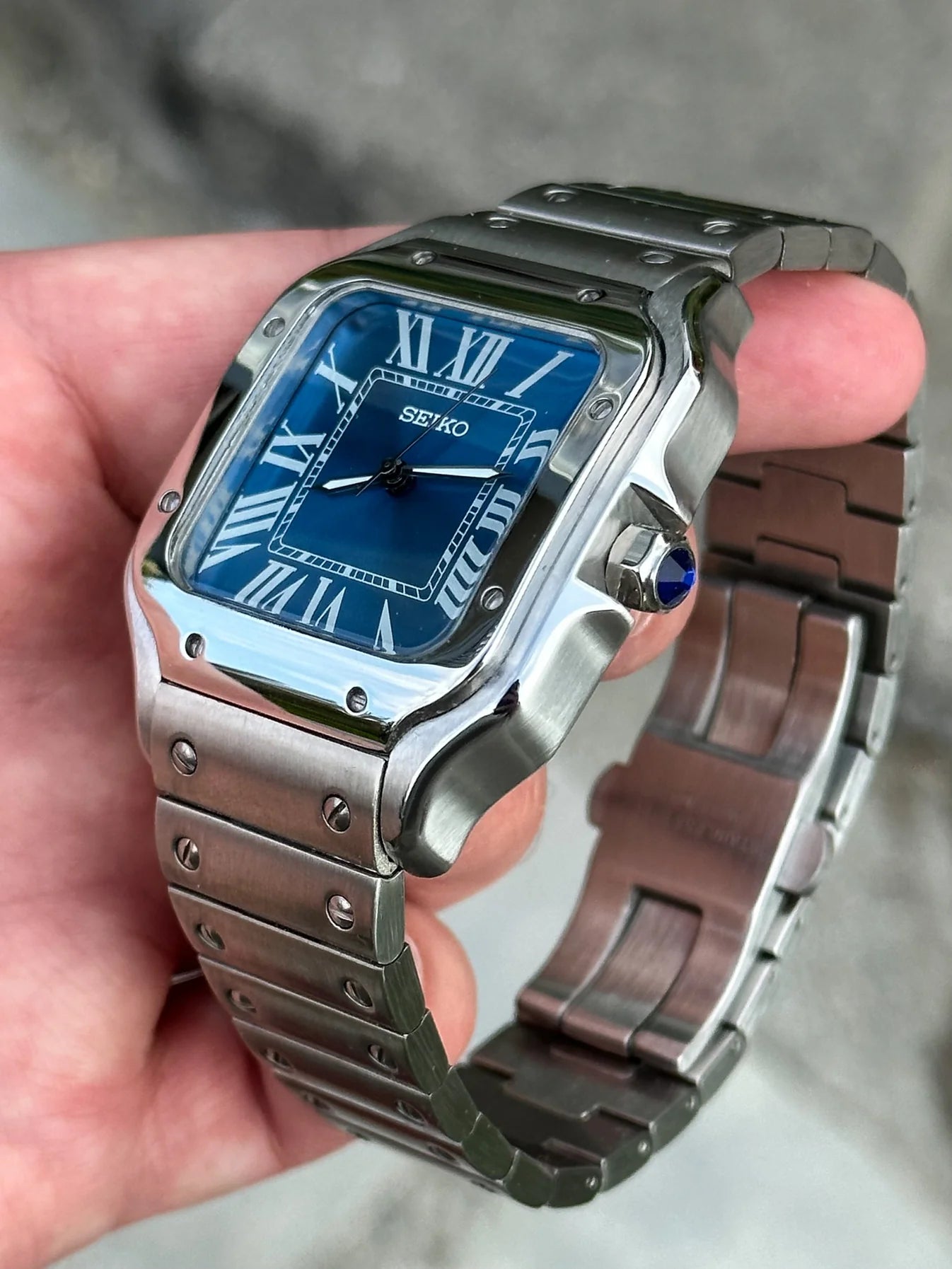 Blue Dial Santos Mod