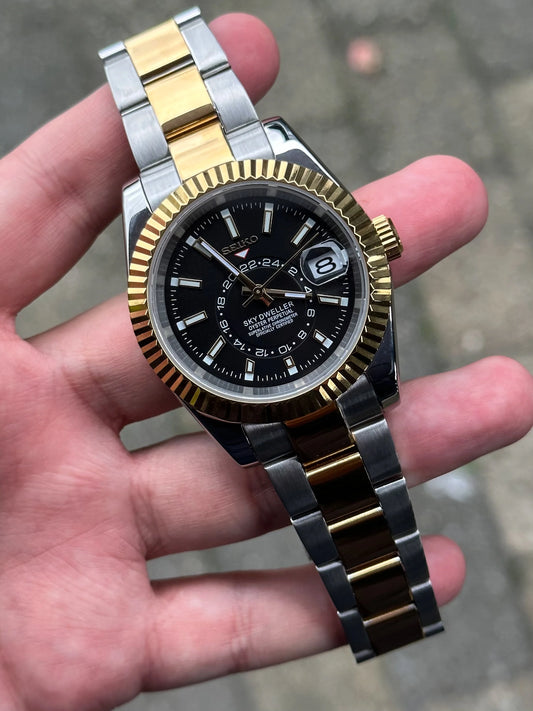 Two-Tone Black Dial Sky-Dweller Mod