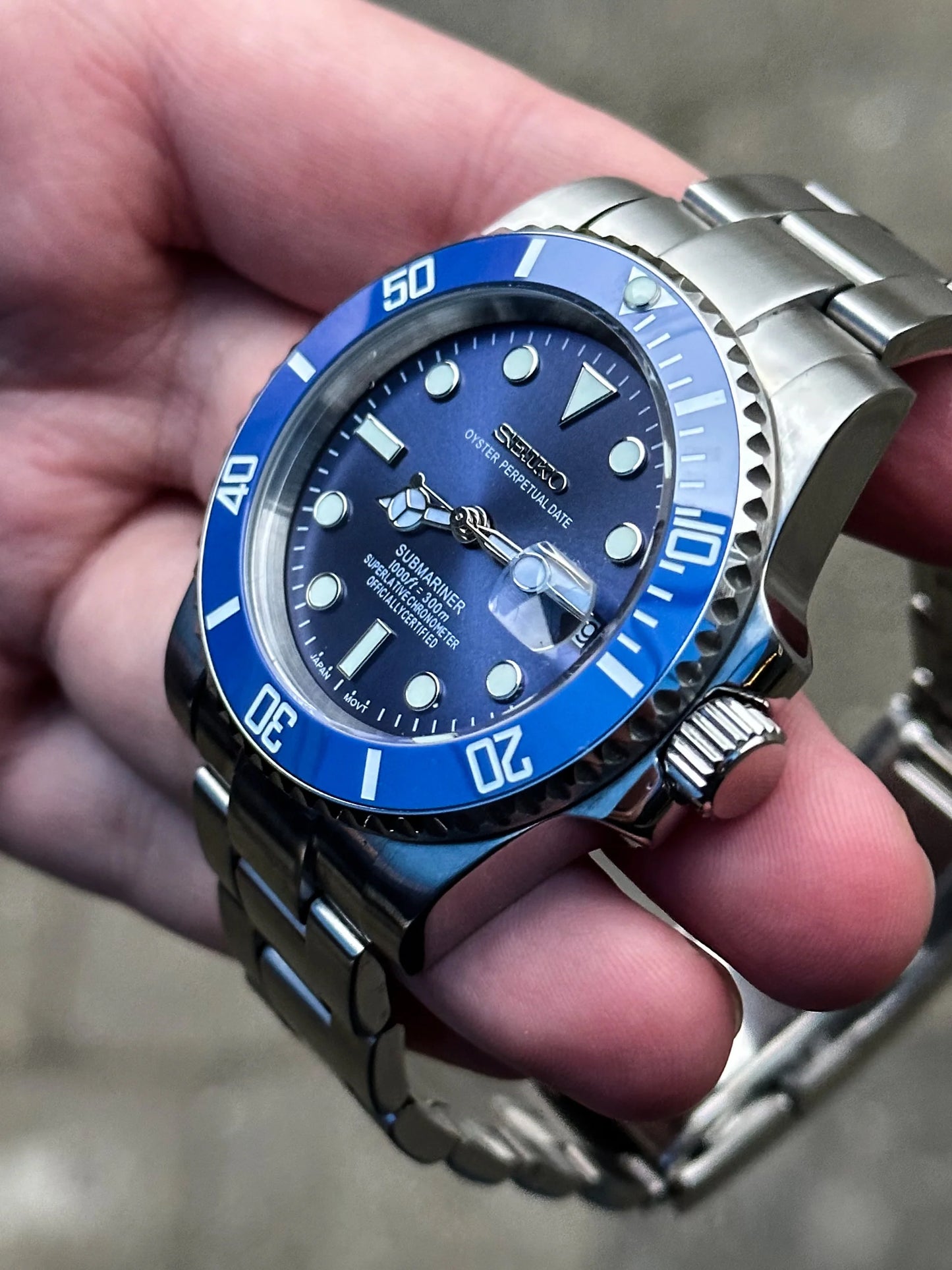 Seiko Smurf Submariner Mod