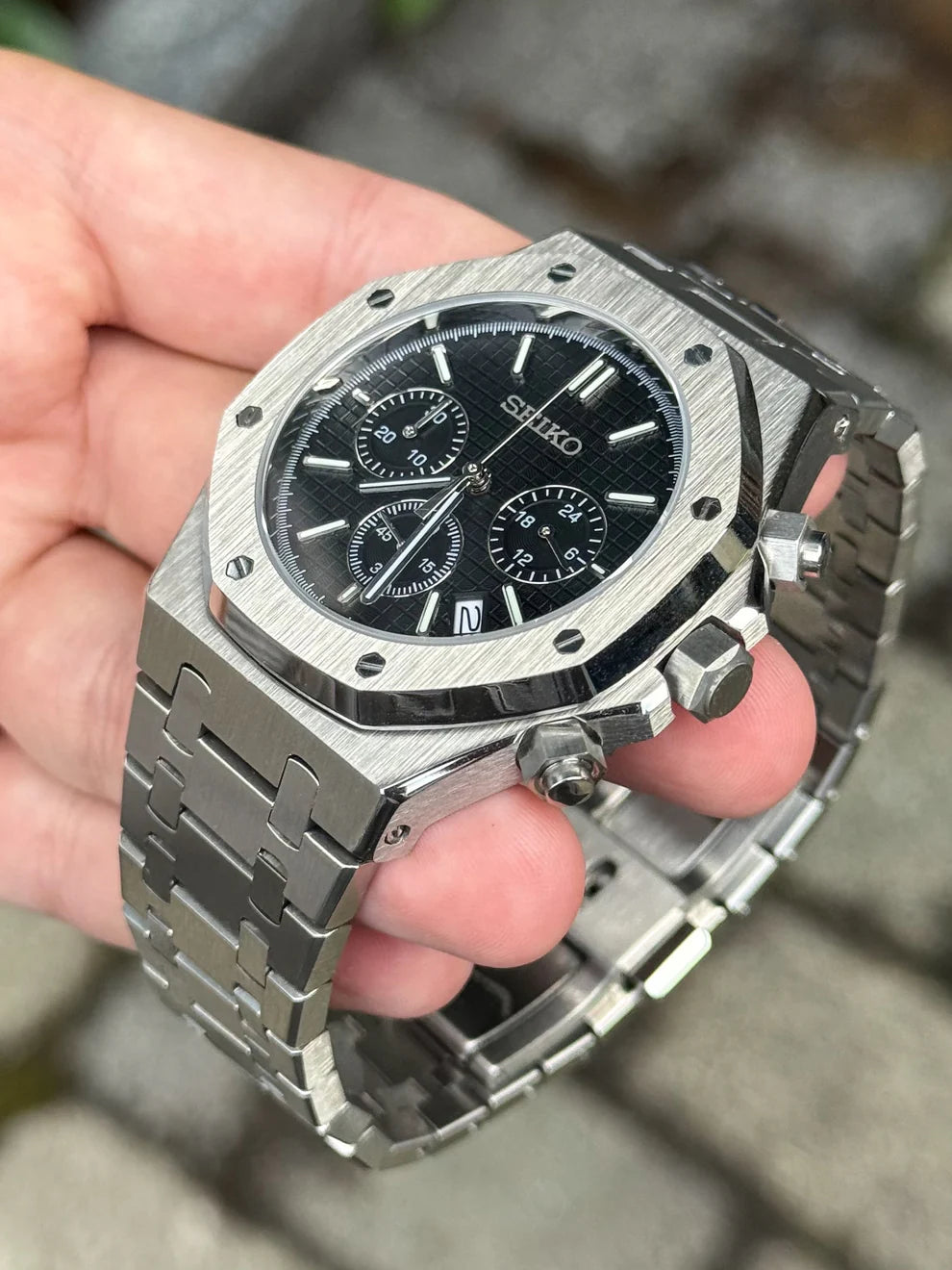 Black Dial Chrono Royal Oak Mod