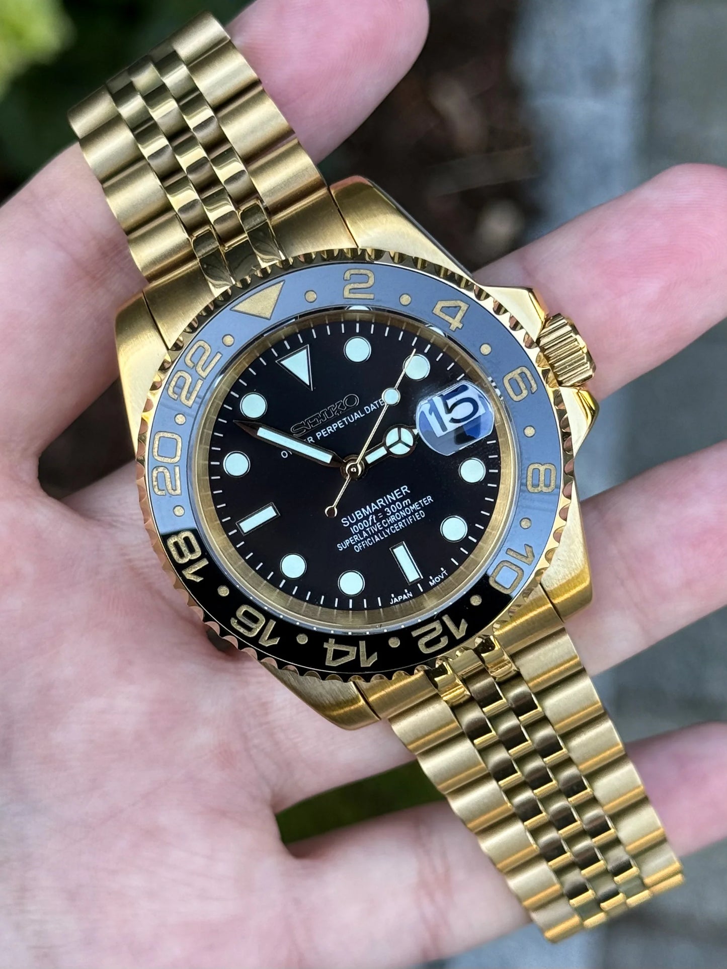 Seiko Black Gold Two-Tone Submariner Mod