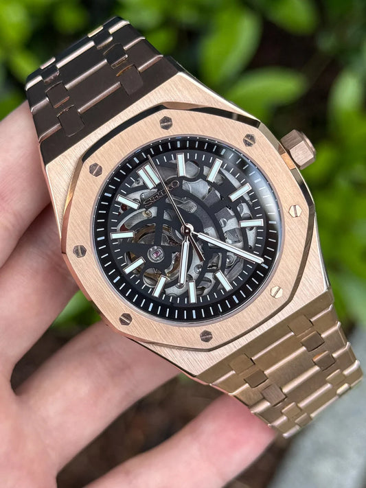 Rose Gold Skeleton Royal Oak Mod