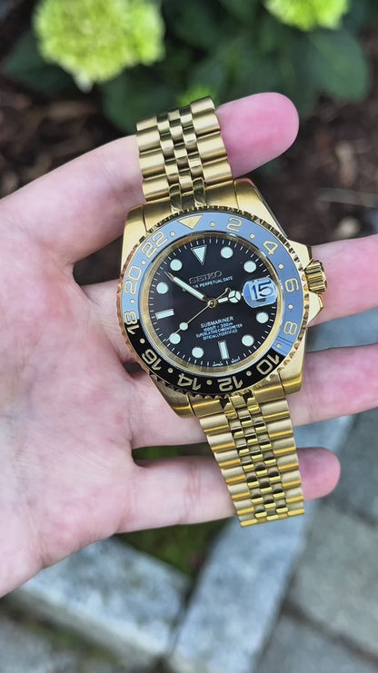 Seiko Black Gold Two-Tone Submariner Mod