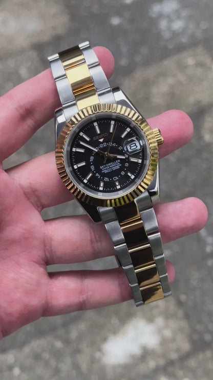 Two-Tone Black Dial Sky-Dweller Mod
